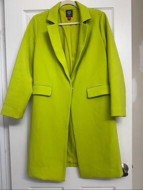 Vince Camuto Lime Green/Yellow Long Pea Coat (light weight)